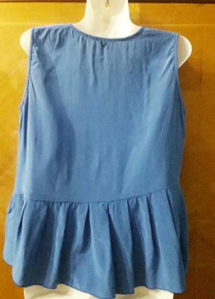 Брендовая винтажная 100% шелк стильная блуза с воланами2 фото