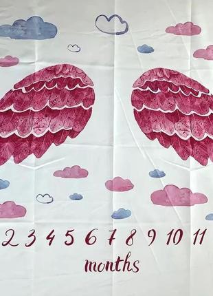Фотопеленка для новорожденных малышей розовые крылья