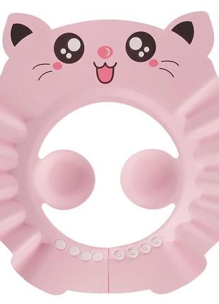 Козырек на голову шапочка для купания котик козырек для купания розовый