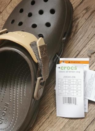 Crocs крокси сабо crocs classic all terrain clog brown, є всі розміри4 фото