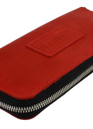 Кошелек кожаный клатч большой travel kgb83-1(19.5) красный