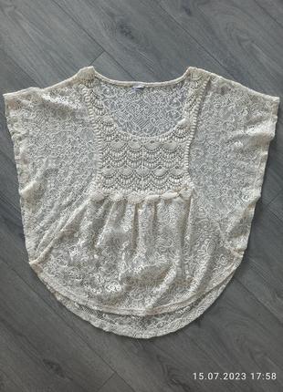 Вязаная прозрачная блузка (3084)