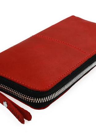 Кошелек кожаный клатч большой travel kgb83-2(19.5) красный