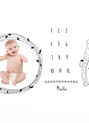 Комплект для фотосесії малюка: пелюшка, наклейки+рамки в подарунок6 фото