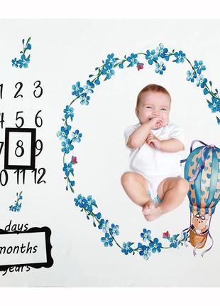 Комплект для фотосесії малюка: пелюшка, наклейки+рамки в подарунок7 фото