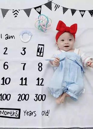 Комплект для фотосесії малюка: пелюшка, наклейки+рамки в подарунок3 фото
