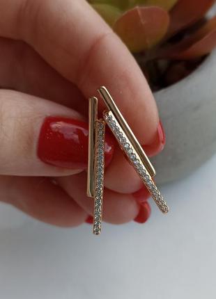 Сережки медичне золото 3 см