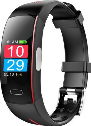 Розумний фітнес браслет lemfo p3 plus з екг і тонометром (червоний)
