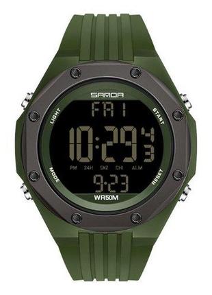 Мужские наручные электронные часы sanda 6093 army green