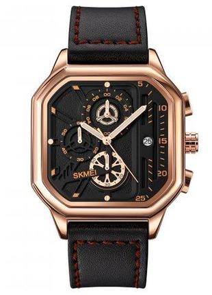 Мужские наручные кварцевые часы skmei 1963rg rose-gold