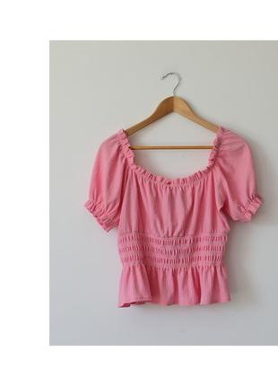 Розовый топ с объемными рукавами. блузка new look. образ для барби. барби тренд