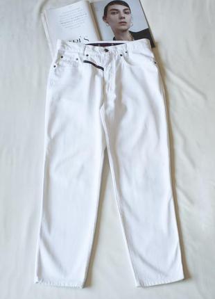 Белые винтажные коттоновые джинсы женские etienne aigner, размер м, l