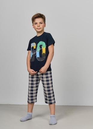 Пижама для мальчика с шортами на 8-9, 10-11, 12-13, 14-15 лет
