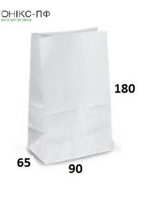 Пакет паперовий 90*65*180, білий крафт (уп. 500 шт.)