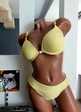 💙💚💛 чрезвычайно красивый купальник в рубчик лиф с пуш ап