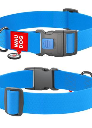 Нашийник для собак водостійкий waudog waterproof з qr паспортом, пластиковий фастекс, xxl, ш 40 мм, дов 46-70