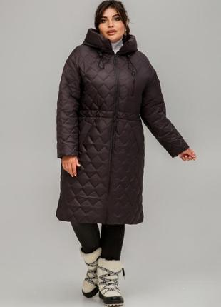 Пальто демисезонное/еврозима стёганое с капюшоном (распродажа)2 фото