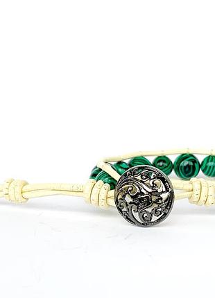 Спіральний браслет ручної роботи чан лу chan luu. малахіт