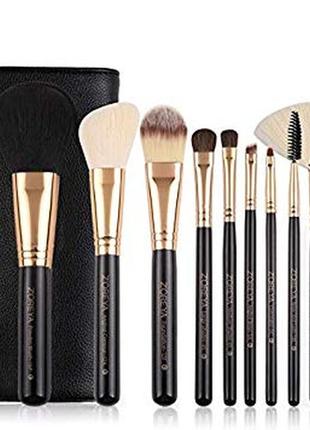 Набор кистей для макияжа  zoreya 10 piece brush set - black