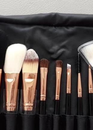 Набір кистей для макіяжу zoreya 10 piece brush set - black6 фото