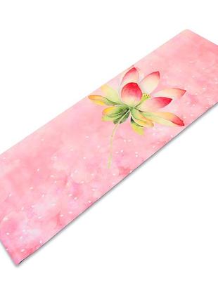 Коврик для йоги и фитнеса 3 мм двухслойный замшевый record fi-5662-28