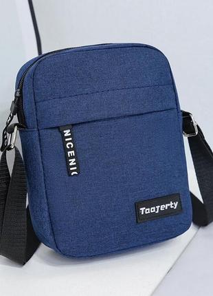 Сумочка мессенджер taajerty, синяя сумка планшетка через плече, молодежная барсетка