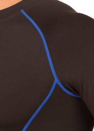 Термофутболка с длинным рукавом мужская для тренировок бега lidong ld-1001 черный-синий3 фото