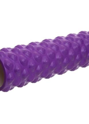 Ролик массажный для йоги, пилатеса, фитнеса grid bubble roller fi-6672 розовый6 фото