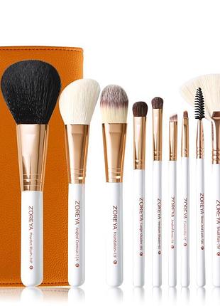 Набор кистей для макияжа  zoreya 10 piece brush set - yellow