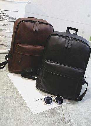 Мужской стильный классический повседневный рюкзак , пу кожа
