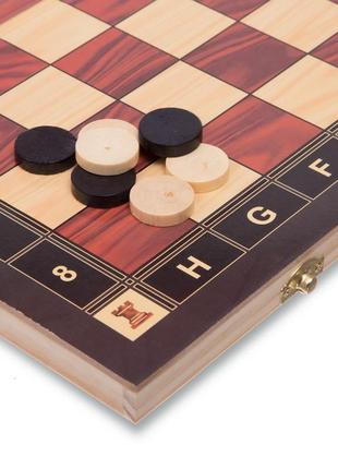 Набор шахматы, шашки, нарды 3 в 1 деревянные с магнитом zc034a (доска 34x34см)5 фото