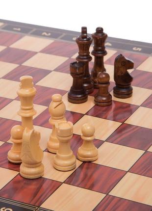 Набор шахматы, шашки, нарды 3 в 1 деревянные с магнитом zc034a (доска 34x34см)2 фото
