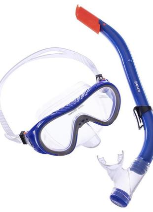 Набір для плавання (10-16 років) підлітковий маска з трубкою zelart m161-sn93-sil синій