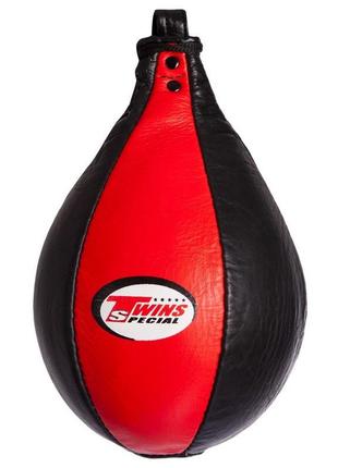 Кожаная груша боксерская пневматическая twins spl020b черный-красный