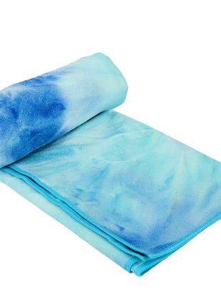 Коврик полотенце для йоги kindfolk fi-8370 (размер 1,83x0,61м) голубой