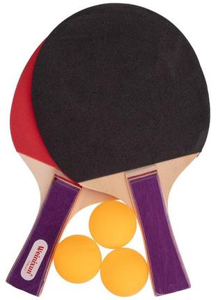 Набор для настольного тенниса 2 ракетки, 3 мяча weinixun mt-21112 фото