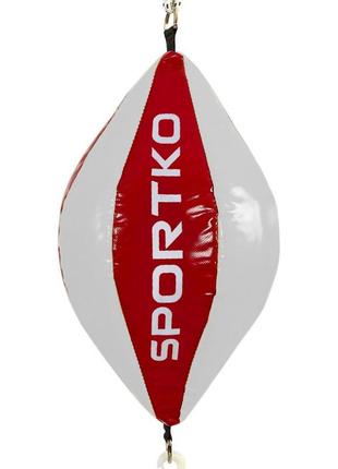 Груша боксерська на розтяжках sportko gp-2 (розмір 50х24см) синій-червоний6 фото