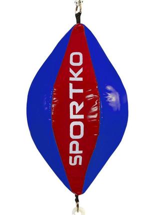 Груша боксерська на розтяжках sportko gp-2 (розмір 50х24см) синій-червоний1 фото