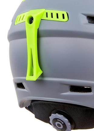 Шлем горнолыжный с механизмом регулировки moon ms-96 серый-салатовый7 фото