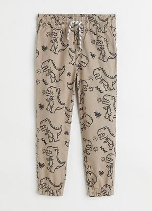 H&m фирменные коттоновые спортивные штаны джинсовые джоггеры с рисунком на мальчика коттон хлопок нм