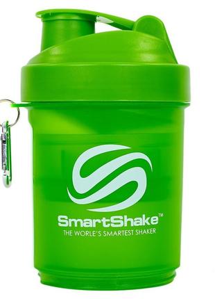 Шейкер для спортивного харчування 3-х камерний smart shaker (400+100+100м) sp-sport fi-5053 зелений2 фото