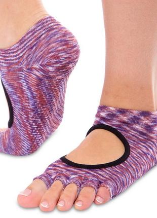 Носки для йоги с открытыми пальцами sp-planeta fi-0438-1 бордовый1 фото