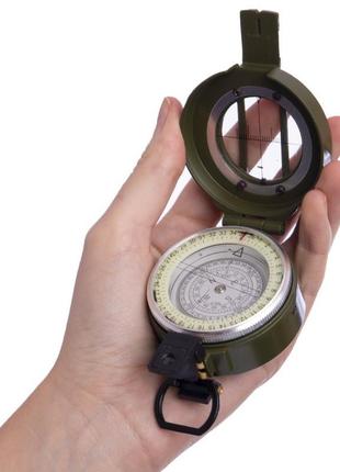 Компас магнитный в металлическом корпусе с чехлом k60 зеленый