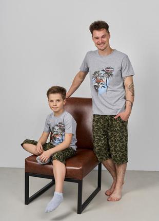 Пижама для мальчика с шортами на 8-9, 10-11, 12-13, 14-15 лет2 фото
