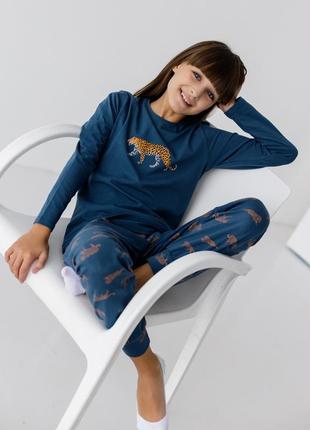 Подростковая пижама со штанами на девочку  8-9, 10-11