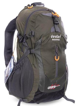 Рюкзак спортивний з чохлом v-35л deuter 8810-2 оливковий