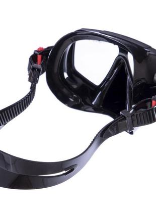 Набор для плавания маска с трубкой zelart m273-sn124-sil черный2 фото