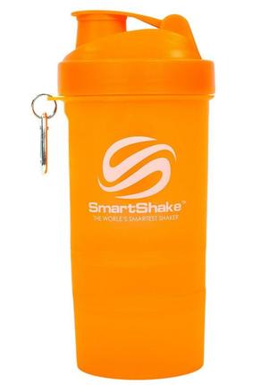 Шейкер для спортивного питания 3-х камерный smart shaker (400+100+100м) sp-sport fi-5053 оранжевый