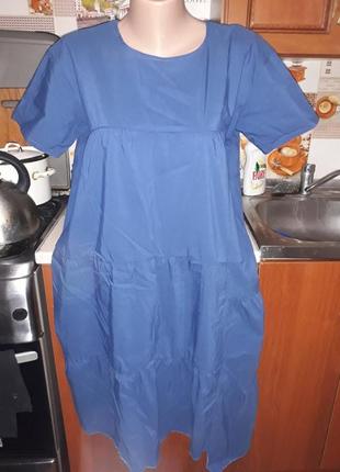 Новое стильное платье с воланами хит лета! размер l-xl.