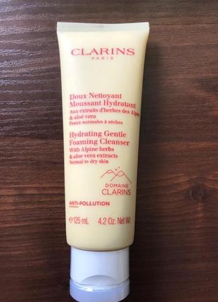 Clarins hydrating gentle foaming cleanser очищуючий піністий крем для сухої та нормальної шкіри